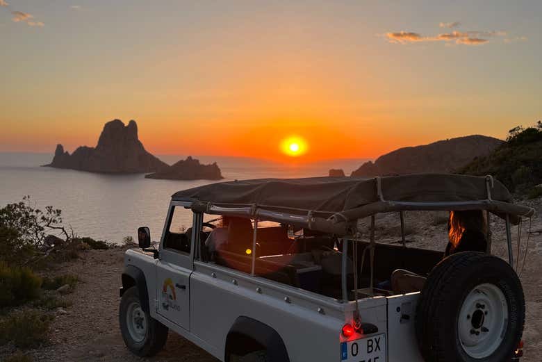 Coucher de soleil à bord du 4x4